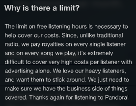 Pandora Listening Limit